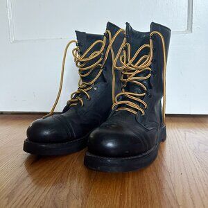 Addison Shoe Company Leather Reinforced Toe Combat Boots